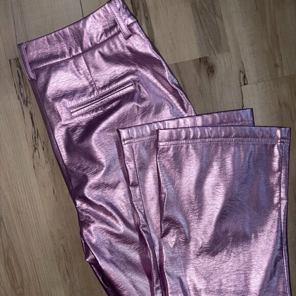 7 For All Mankind Pink Metallic Pants - Picture 1 of 5